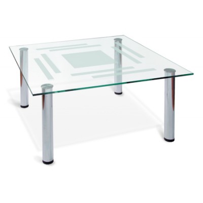 Журнальный столик  Робер-8М  Металлик / Прозрачное стекло