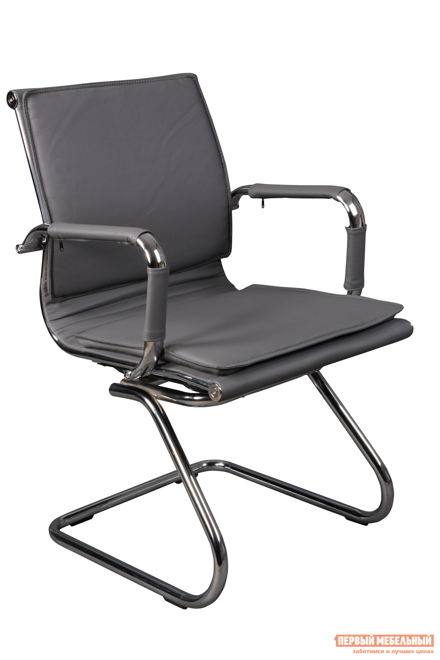 Офисный стул  CH-993-LOW-V Иск. кожа серая от Первый Мебельный