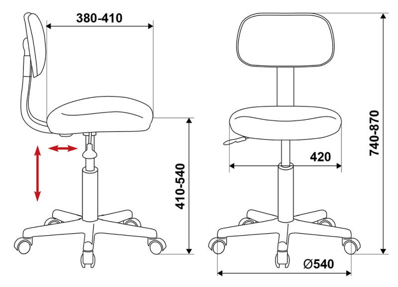 Офисное кресло без подлокотников Бюрократ CH-1201NX