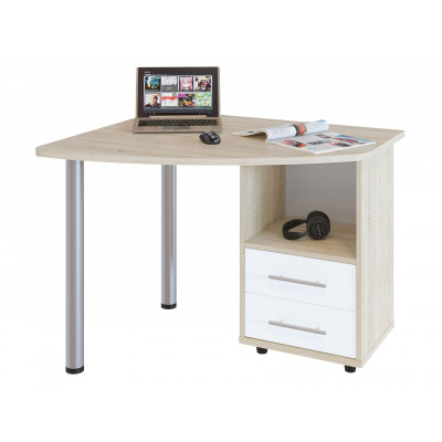Письменный стол  КСТ-102 Дуб Сонома / Белый, Правый