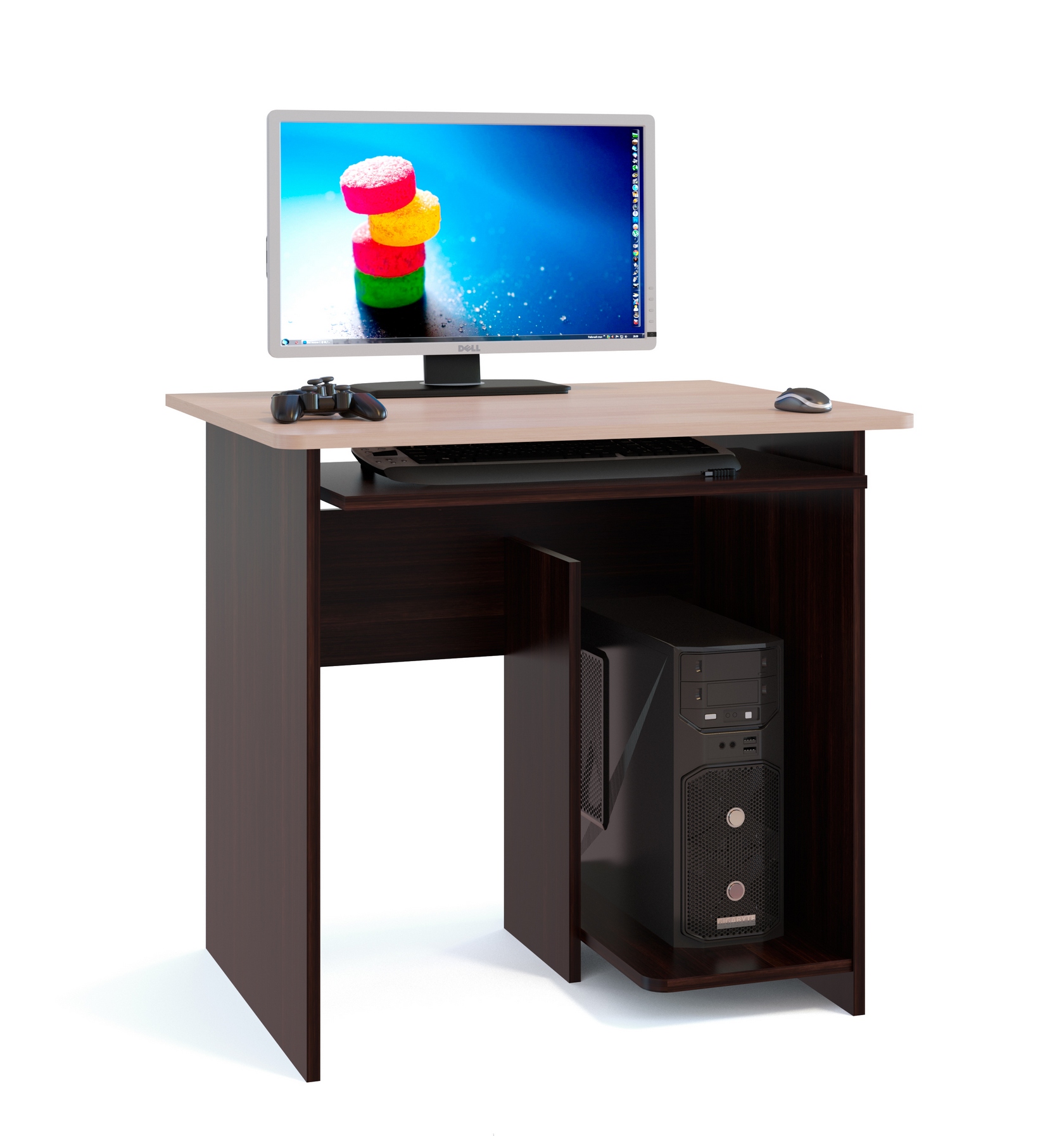 Компьютерный стол  КСТ-21.1 Венге / Беленый дуб, Без надстройки Сокол 52249