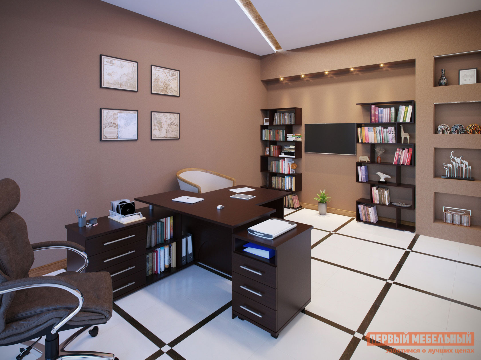Комплект офисной мебели  Сокол Р Венге