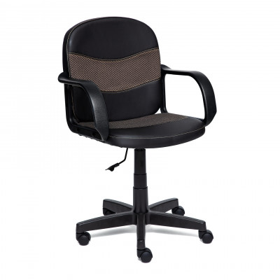 Офисное кресло  BAGGI Иск. кожа черная / ткань бежевая