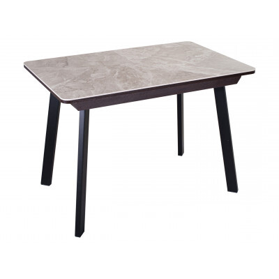 Кухонный стол  Стол обеденный Диско Серый, керамгранит / Венге / Черные ножки