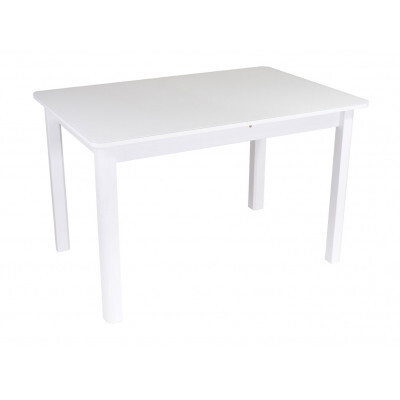 Кухонный стол  Танго ПР со стеклом с ножками 04  Белый / Белое стекло, Большой