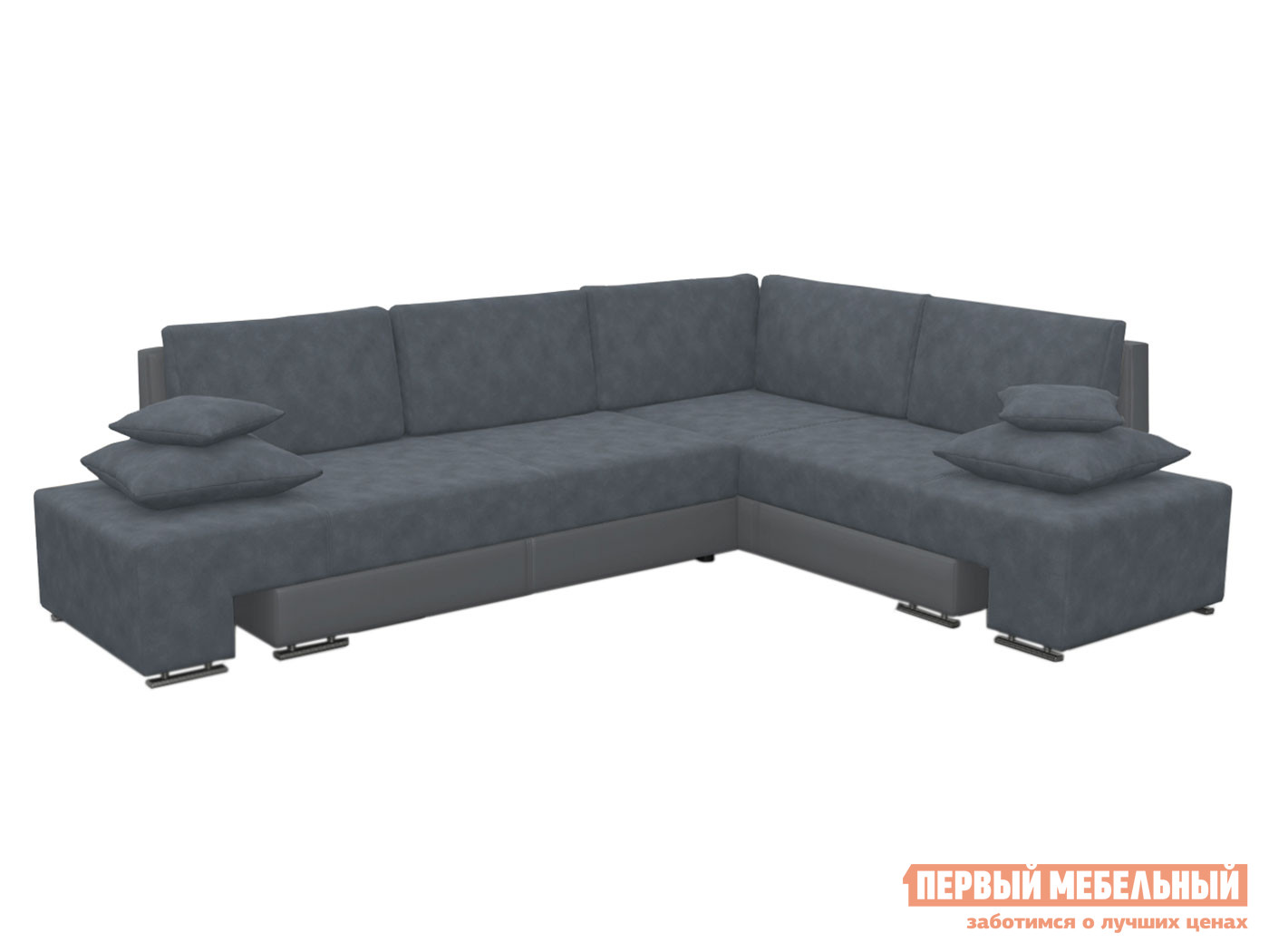 Угловой диван  Диван Истад угловой / Диван Истад Люкс угловой Графит, велюр, Независимый пружинный блок