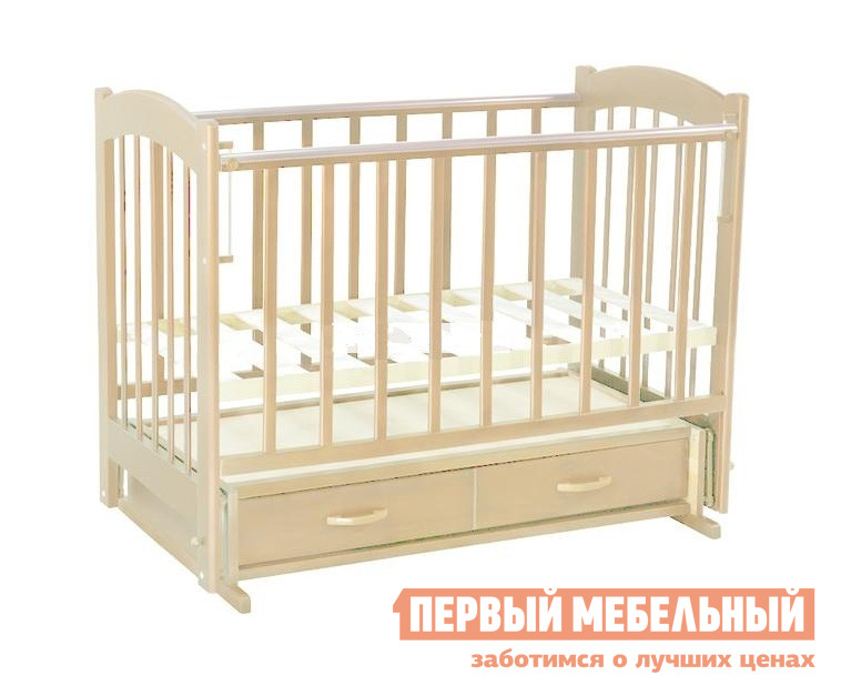 Кроватка  Радуга-4 попер. маятник Слоновая кость
