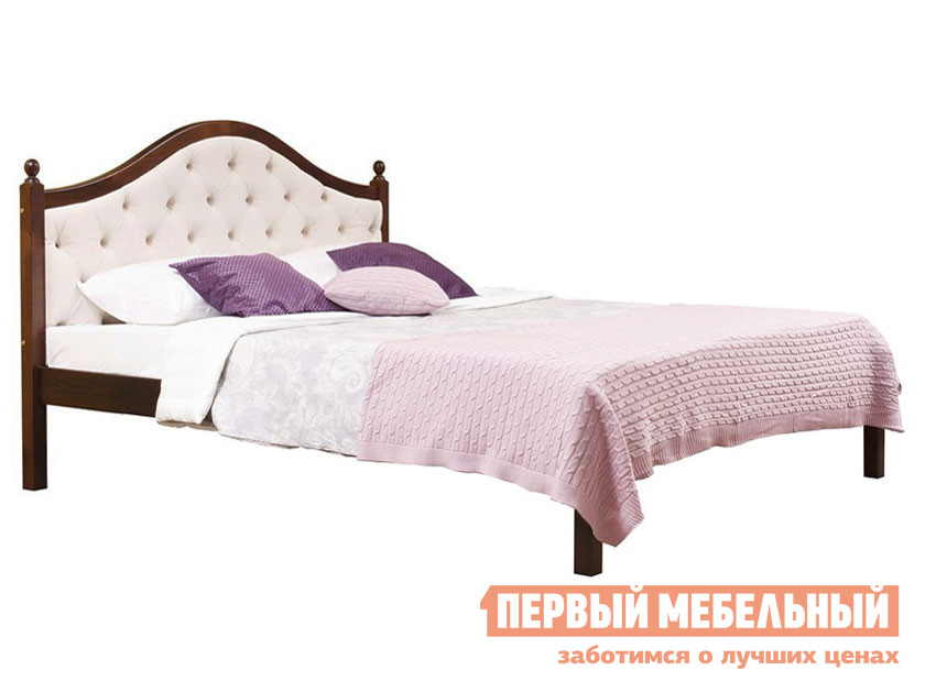 Односпальная кровать Кая (К1) мягкая Бейц темный / Тринити лайт, 900 Х 2000 мм