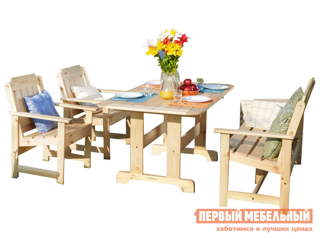 Комплект садовой мебели Timberica Скамья Ярви + 2 кресла Ярви + стол Ярви