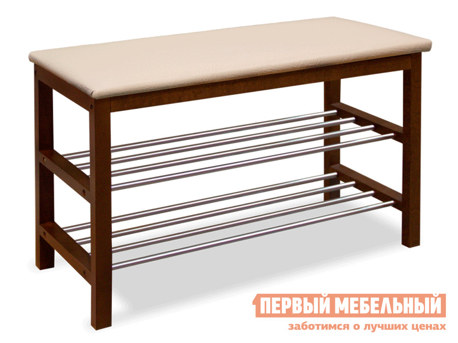 Банкетка SR-0628 Бежевый / Темный орех
